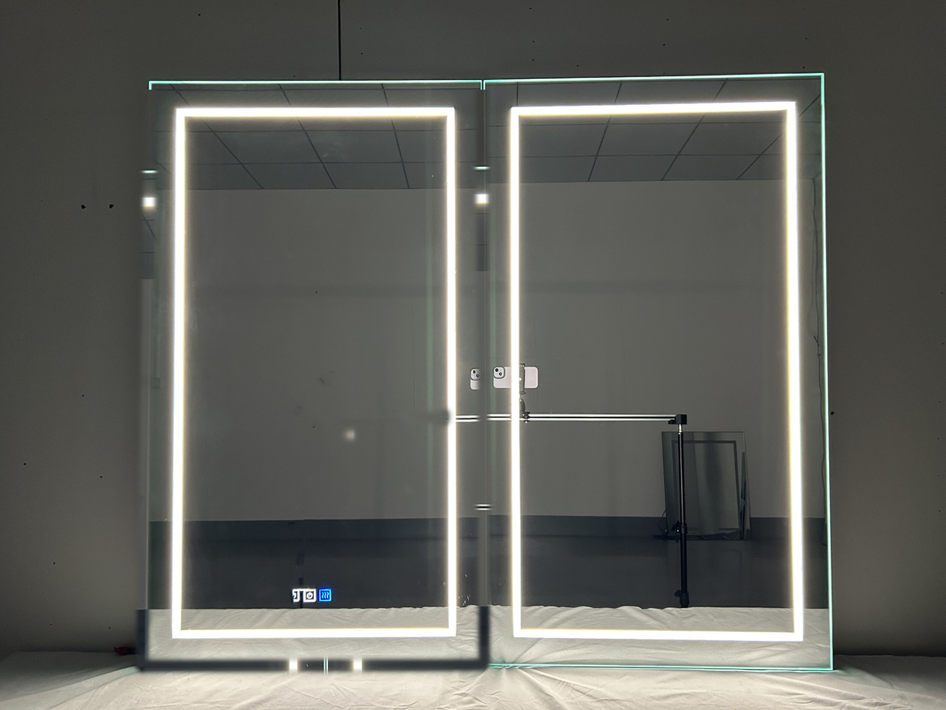 도매 공장 우아한 캐비닛 샤워 대형 조명 거울 욕실 스마트 LED 거울 캐비닛 알루미늄 거울